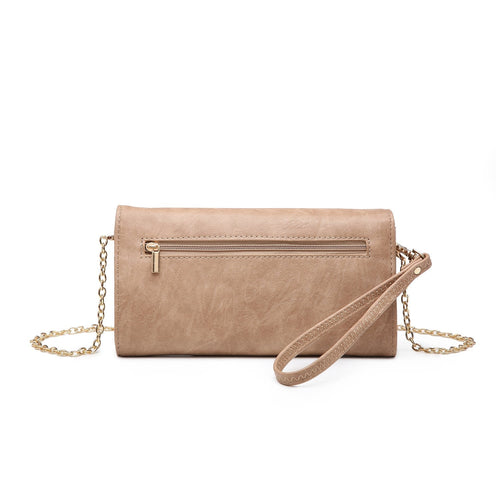 Leather Clutch Wristlet with Shoulder Strap