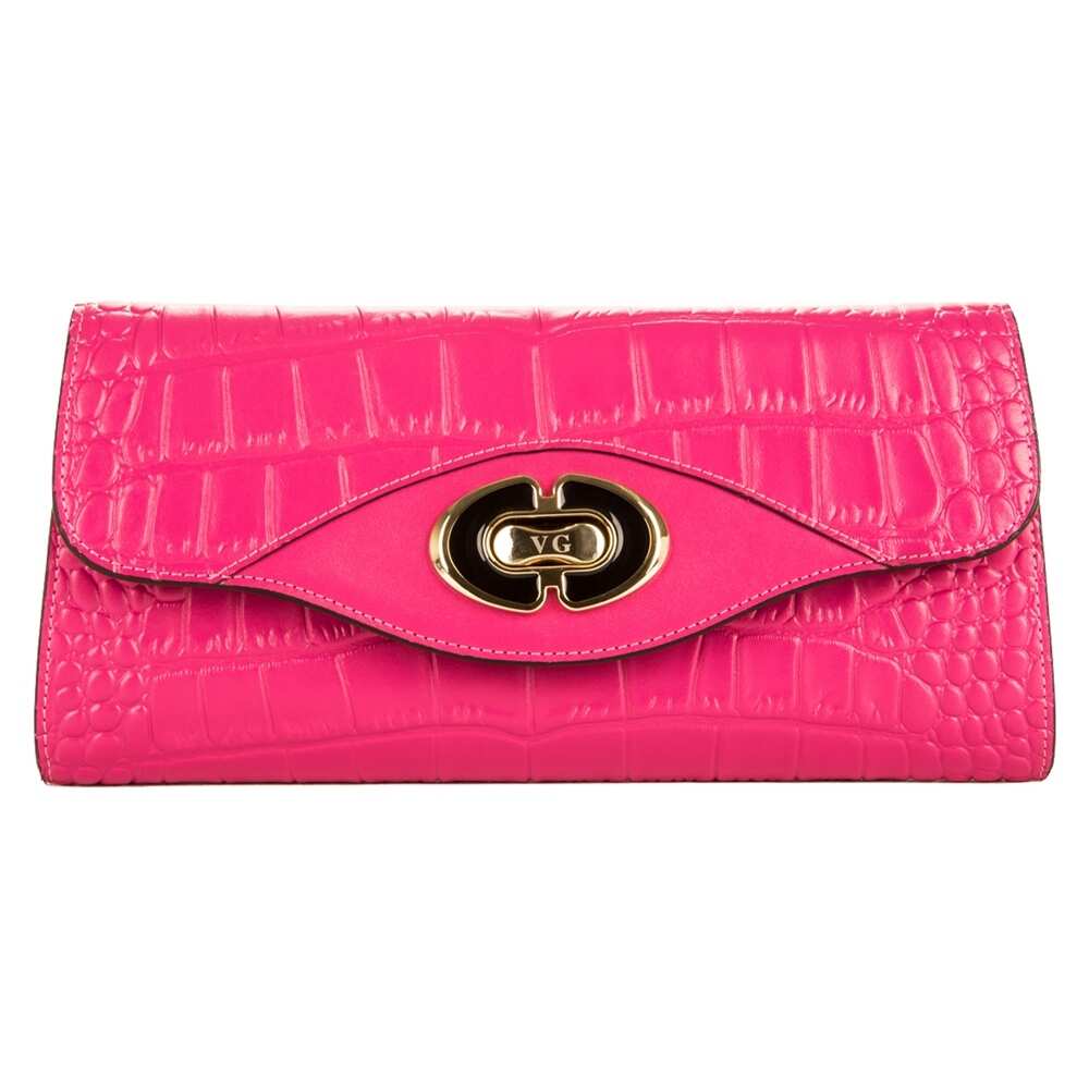 Genuine Leather Wallet Clutch Detachable Shoulder Strap